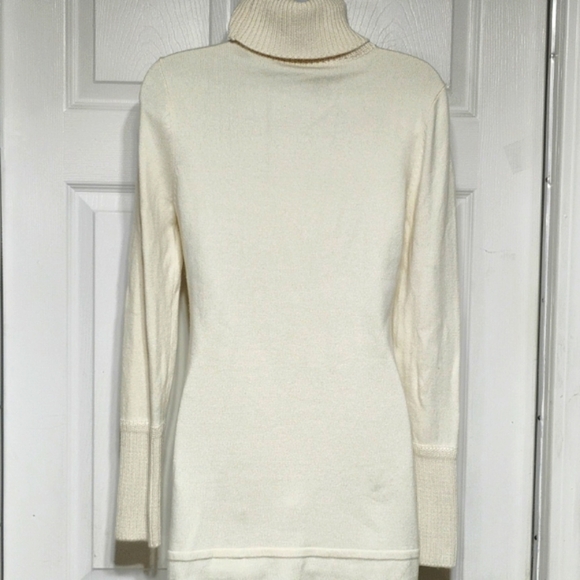 INC International Concepts Cream Big Turtle Neck Silk Sweater - Picture 10 of 14